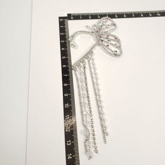 Brand New Rhinestone Butterfly Ear Hook Earring - Picture 5 of 5